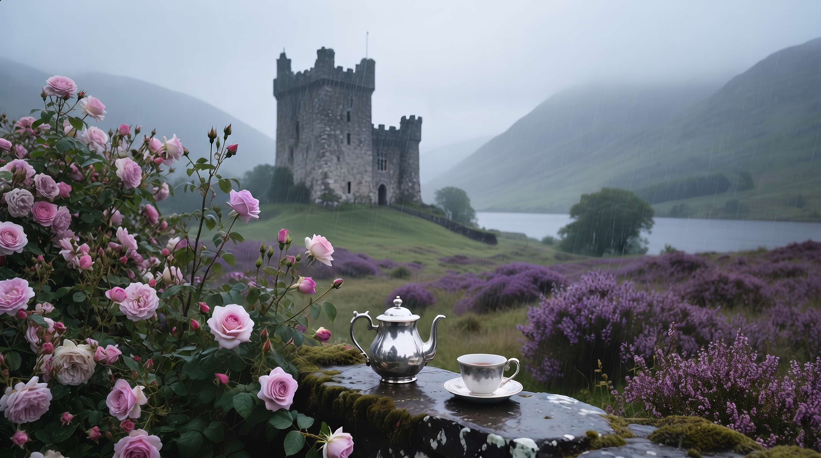 Afternoon tea and wild roses